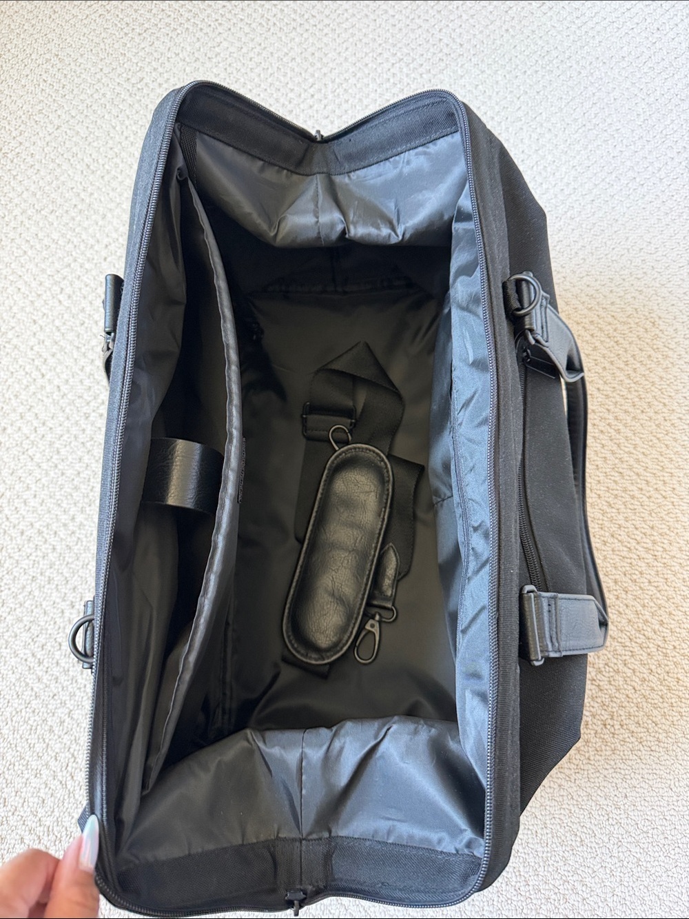 BEIS Black Duffel Weekender with Structured Base - Picture 4 of 7